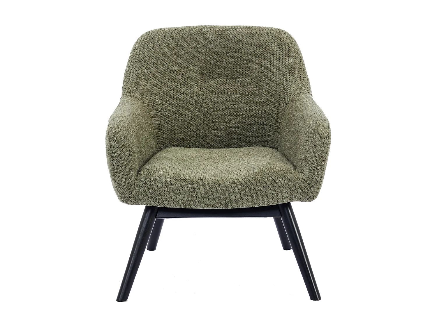 MALMO-Sillón de madera negra y tela Trendy Sauge