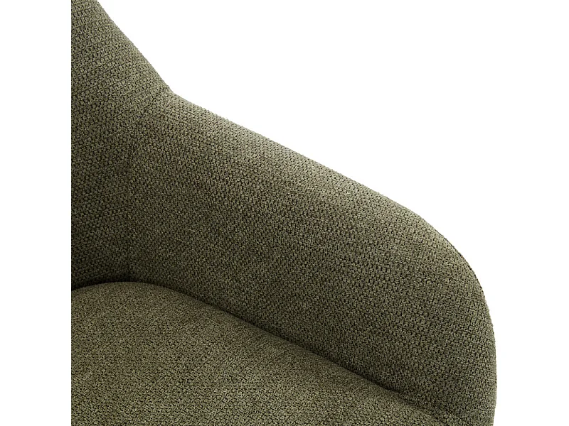 MALMO-Sillón de madera negra y tela Trendy Sauge