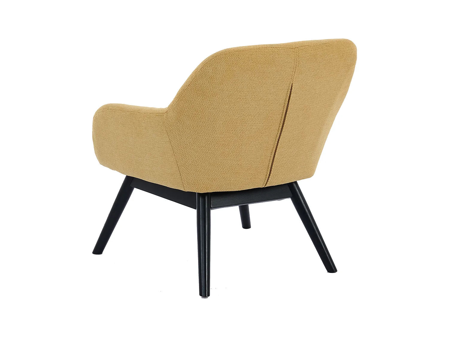 MALMO-FFauteuil en bois noir et tissu Trendy Safran