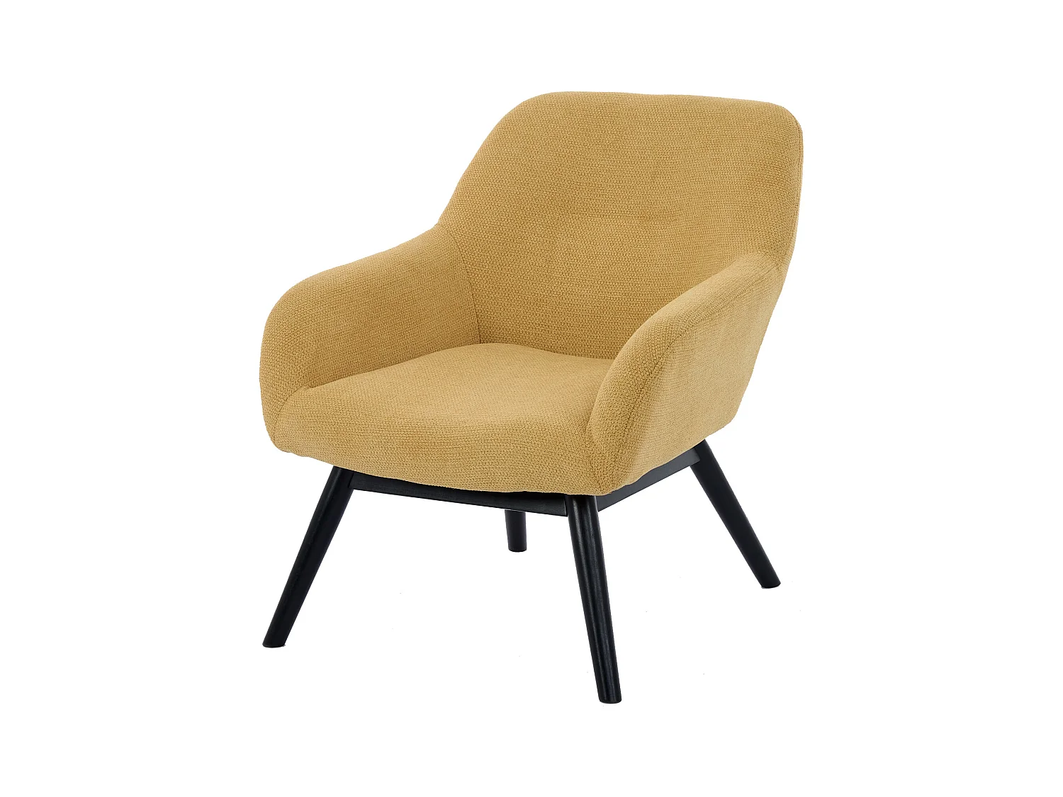 MALMO-Sillón de madera negra y tela Trendy Safran