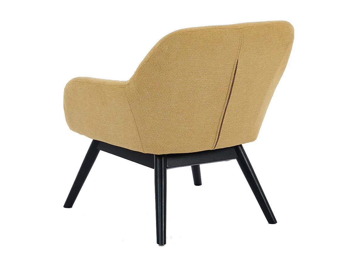 MALMO-Poltrona in legno nero e tessuto Trendy Safran