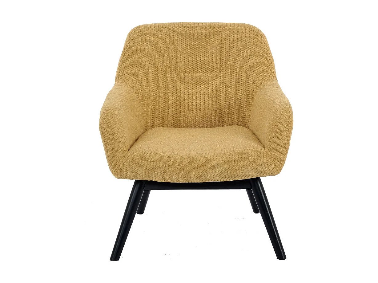 MALMO-Poltrona in legno nero e tessuto Trendy Safran