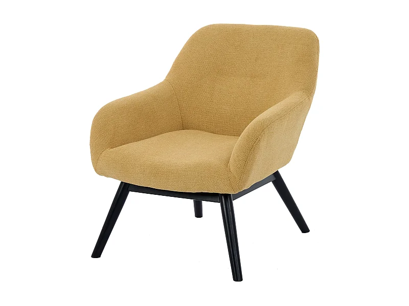 MALMO-FFauteuil en bois noir et tissu Trendy Safran