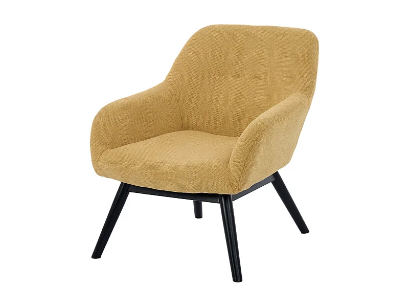 MALMO-Fauteuil en bois noir et tissu Trendy safran