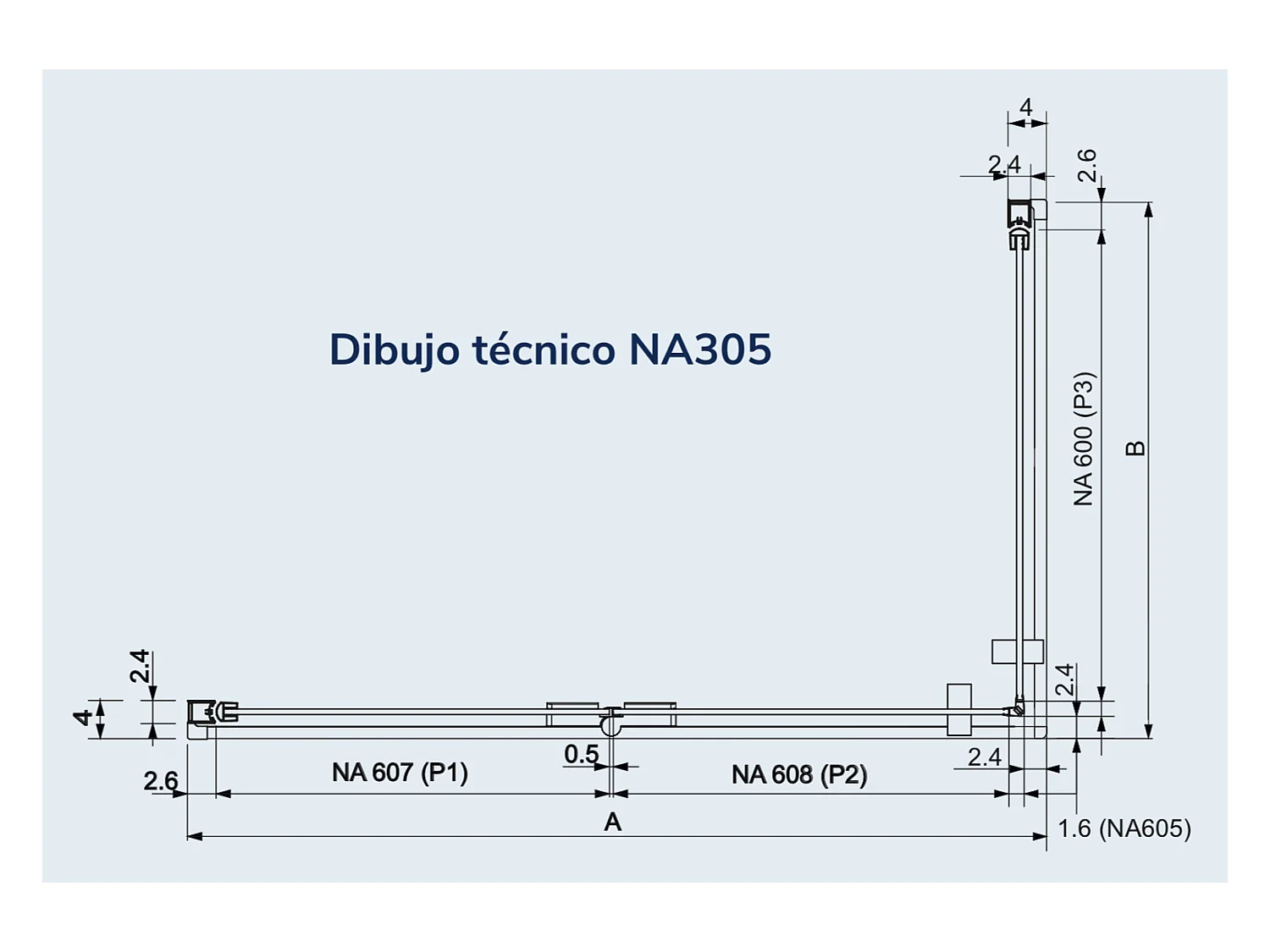 Angular de ducha Puerta Plegable 75 cm + Puerta Abatible NARDI Anclage Puerta Plegable 75 cm Izquierda