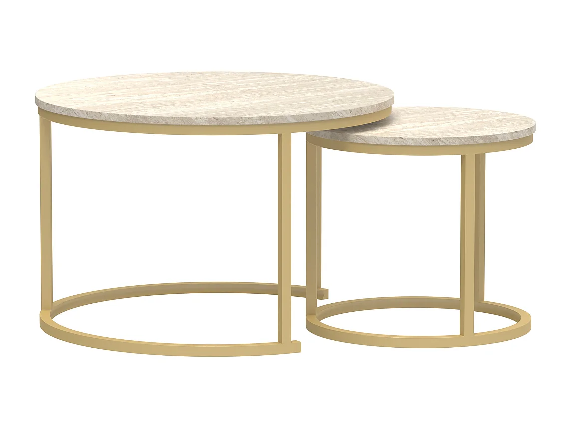 Set de 2 mesas auxiliares redondas - L70 cm