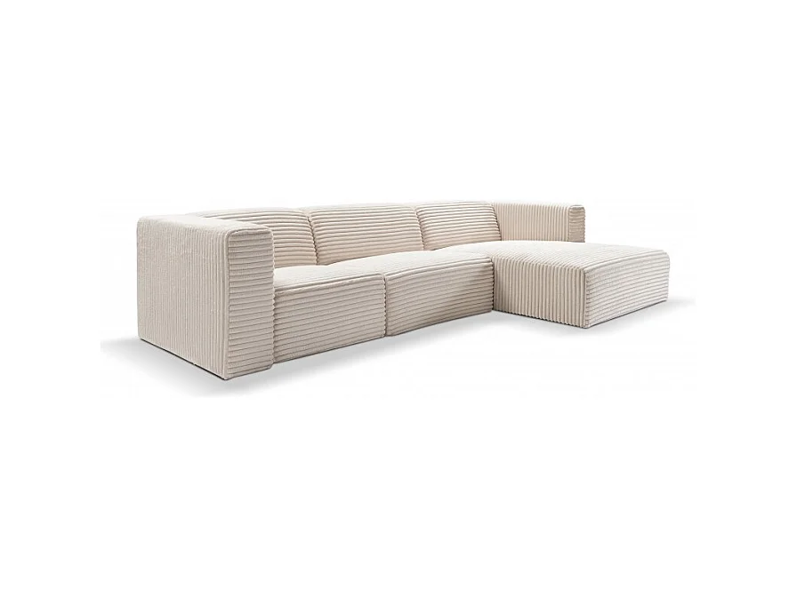 Canapé d’angle modulable 5 places PRADIA en velours côtelé
