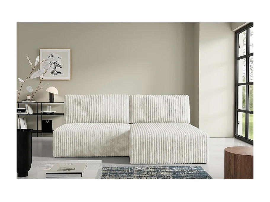 Canapé d'angle convertible BRIGIA en velours côtelé sans accoudoirs