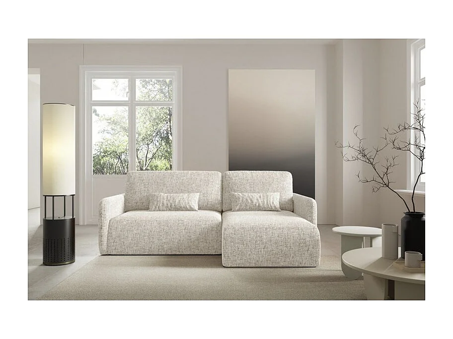 Canapé d'angle convertible IVA en tissu tressé