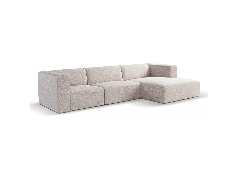 Canapé d’angle modulable 5 places PRADIA tissu anti-tâche