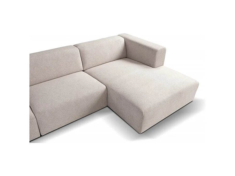 Canapé d’angle modulable 5 places PRADIA tissu anti-tâche