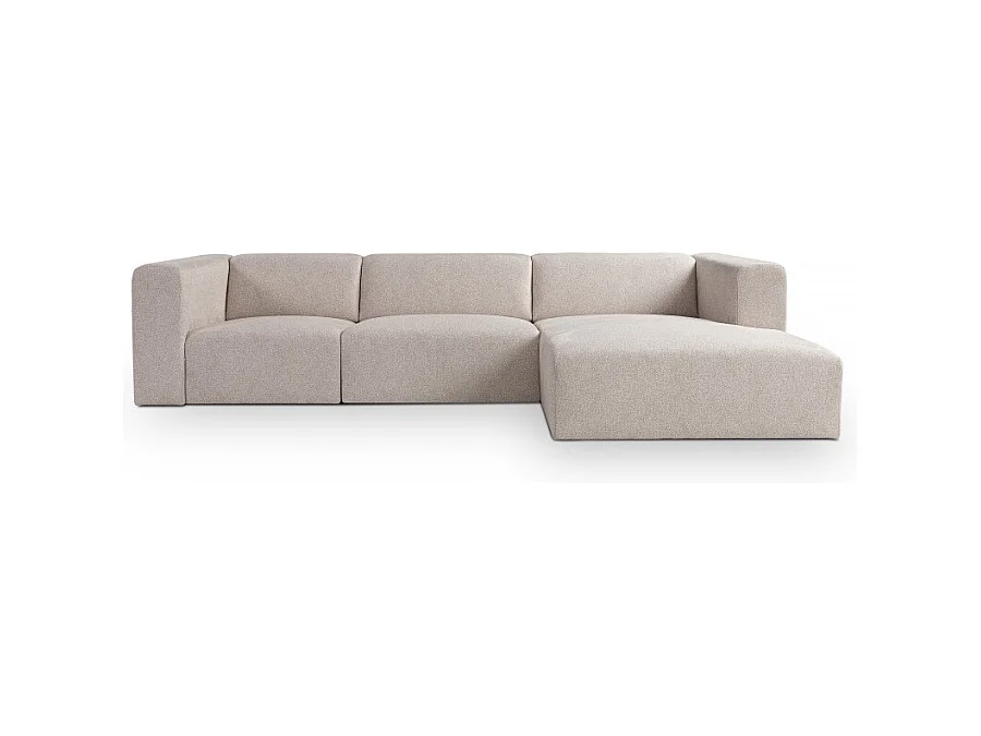 Canapé d’angle modulable 5 places PRADIA tissu anti-tâche