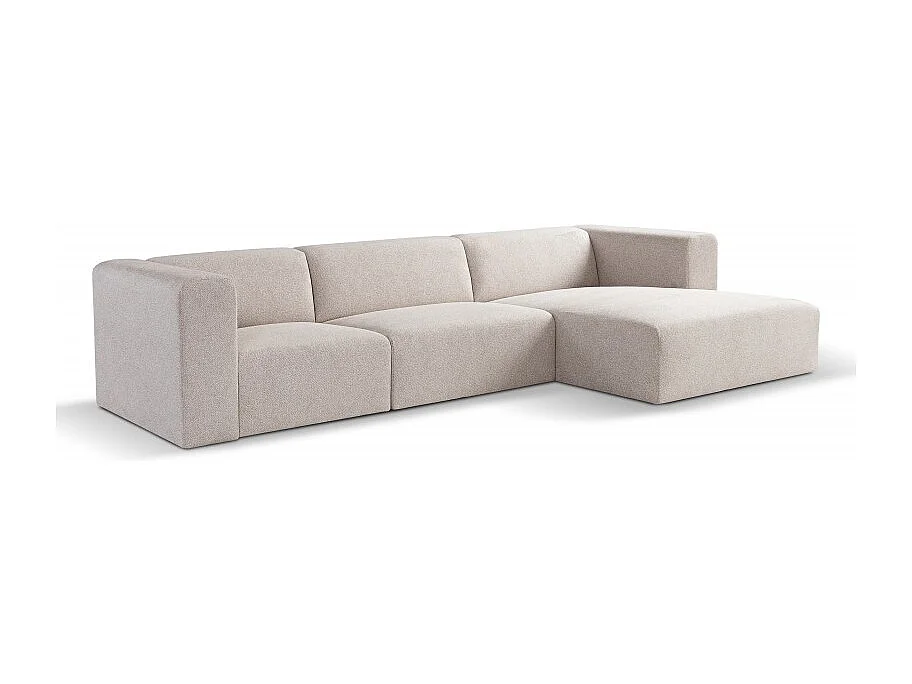 Canapé d’angle modulable 5 places PRADIA tissu anti-tâche