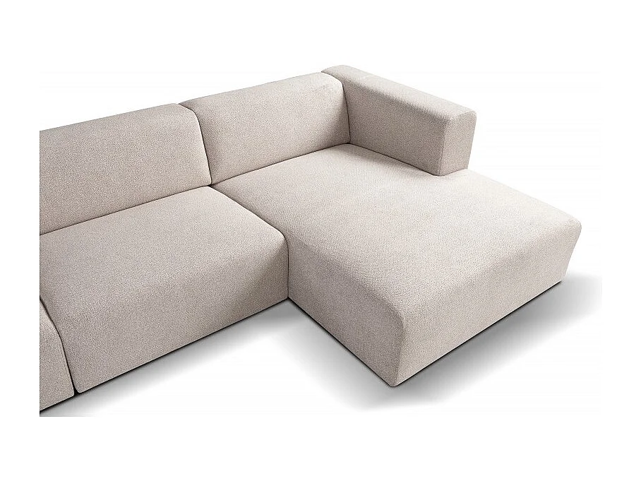 Canapé d’angle modulable 5 places PRADIA tissu anti-tâche