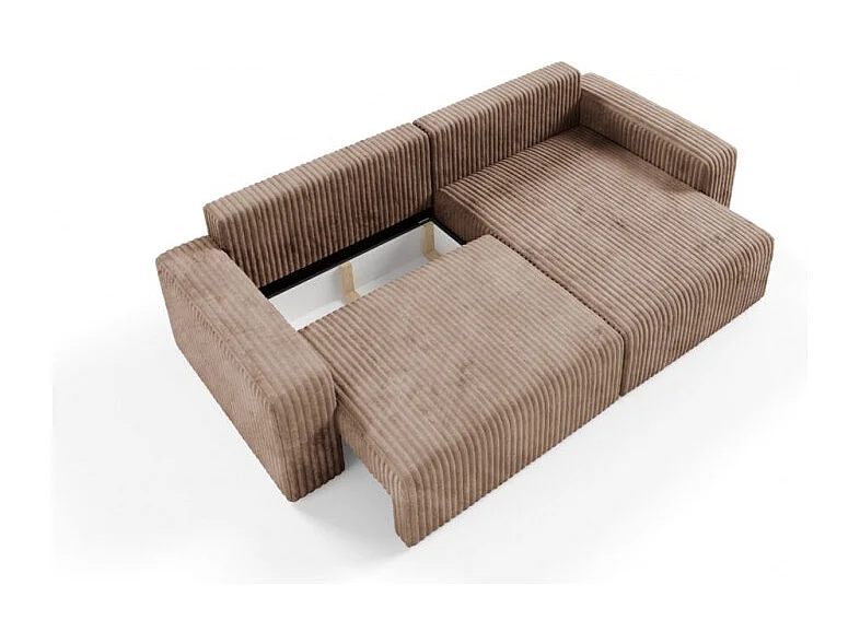 Canapé d'angle convertible BRIGIA en velours côtelé