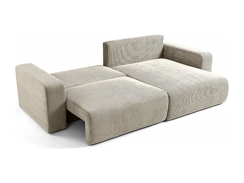 Canapé d’angle convertible GAYAO en velours côtelé