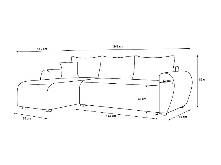 Canapé d’angle convertible MOLIA