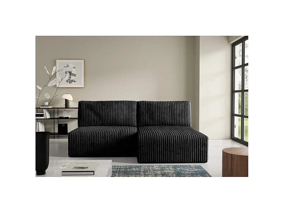 Canapé d'angle convertible BRIGIA en velours côtelé sans accoudoirs