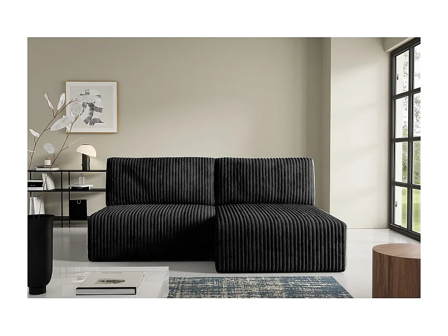 Canapé d'angle convertible BRIGIA en velours côtelé sans accoudoirs