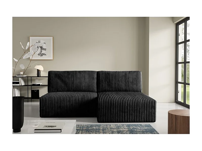 Canapé d'angle convertible BRIGIA en velours côtelé sans accoudoirs