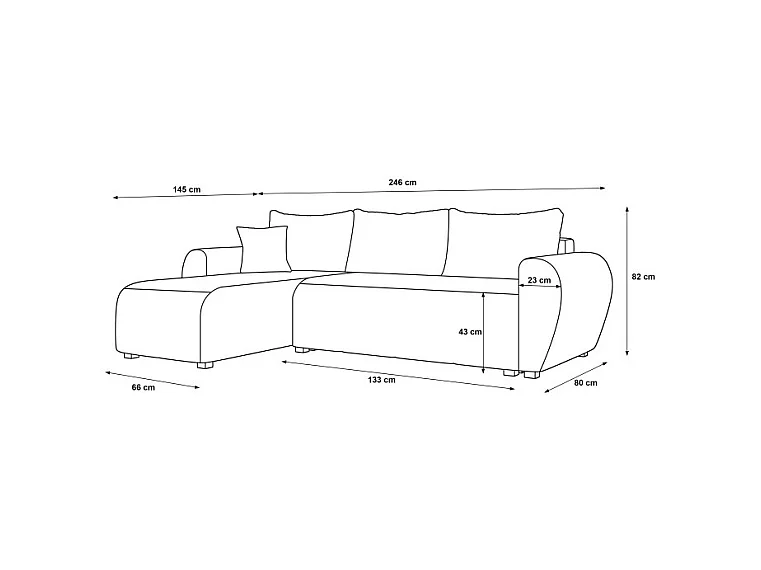Canapé d’angle convertible MOLIA