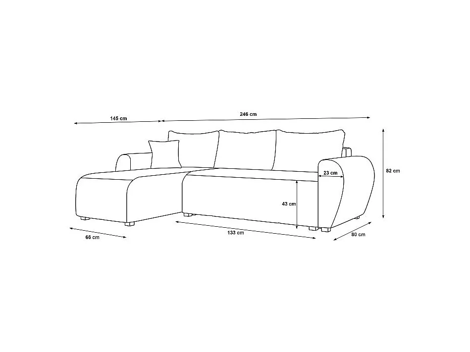 Canapé d’angle convertible MOLIA