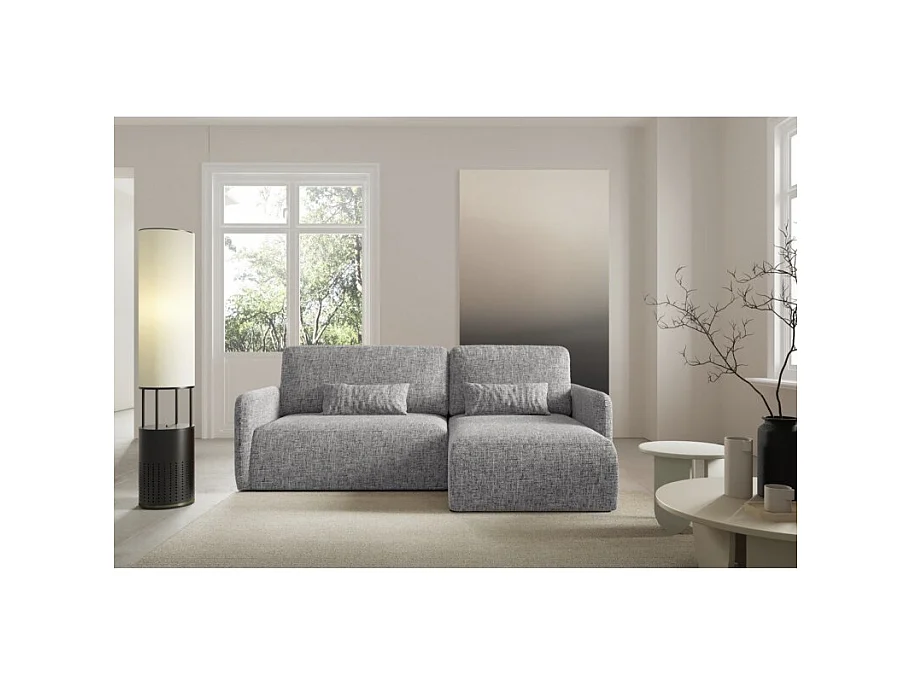 Canapé d'angle convertible IVA en tissu tressé