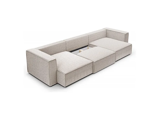 Canapé d'angle en U Convertible MONIYA en velours côtelé