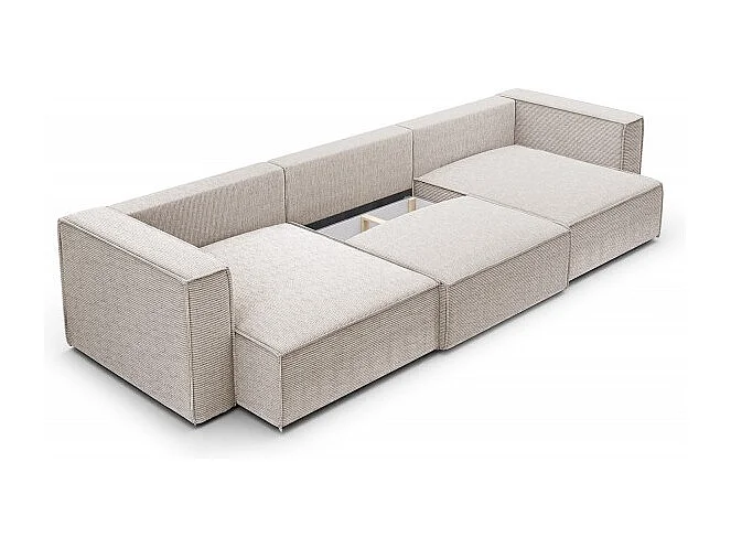 Canapé d'angle en U Convertible MONIYA en velours côtelé