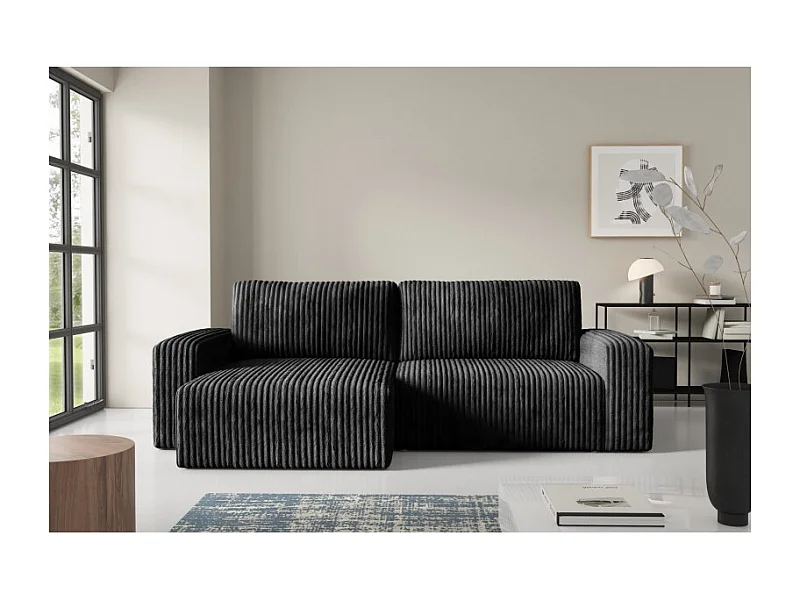 Canapé d'angle convertible BRIGIA en velours côtelé