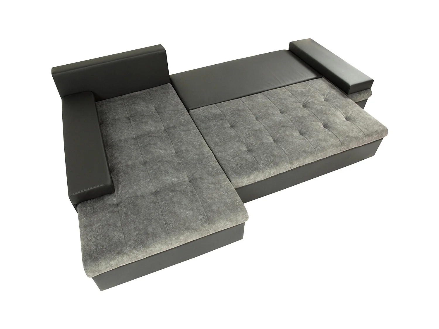 Canapé d'angle Comfivo 121, Vert, Fonction de couchage, Boîte de literie, 274x182x83cm