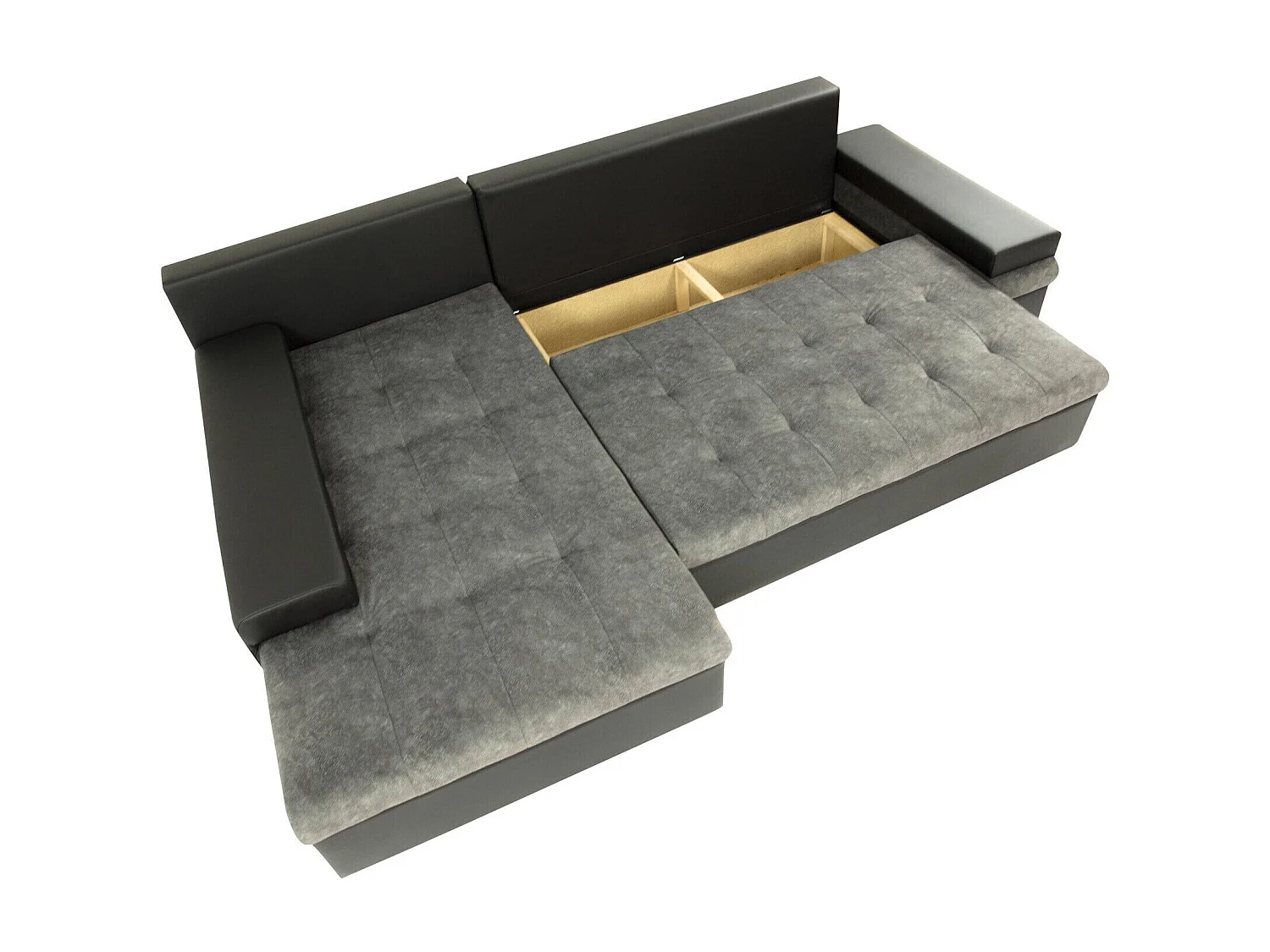 Sofá rinconero Comfivo 121, Verde, Función de descanso, Almacenaje, 274x182x83cm