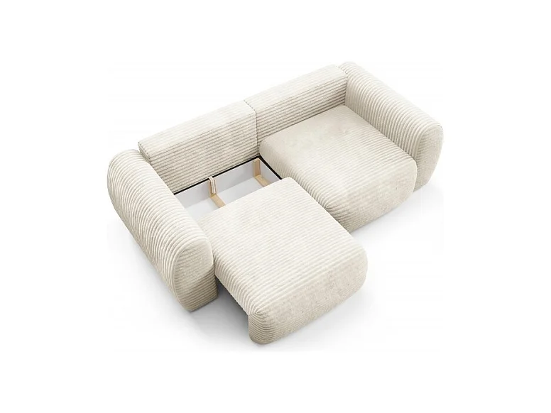 Canapé Convertible 3 Places CLADIA en velours côtelé grosse maille