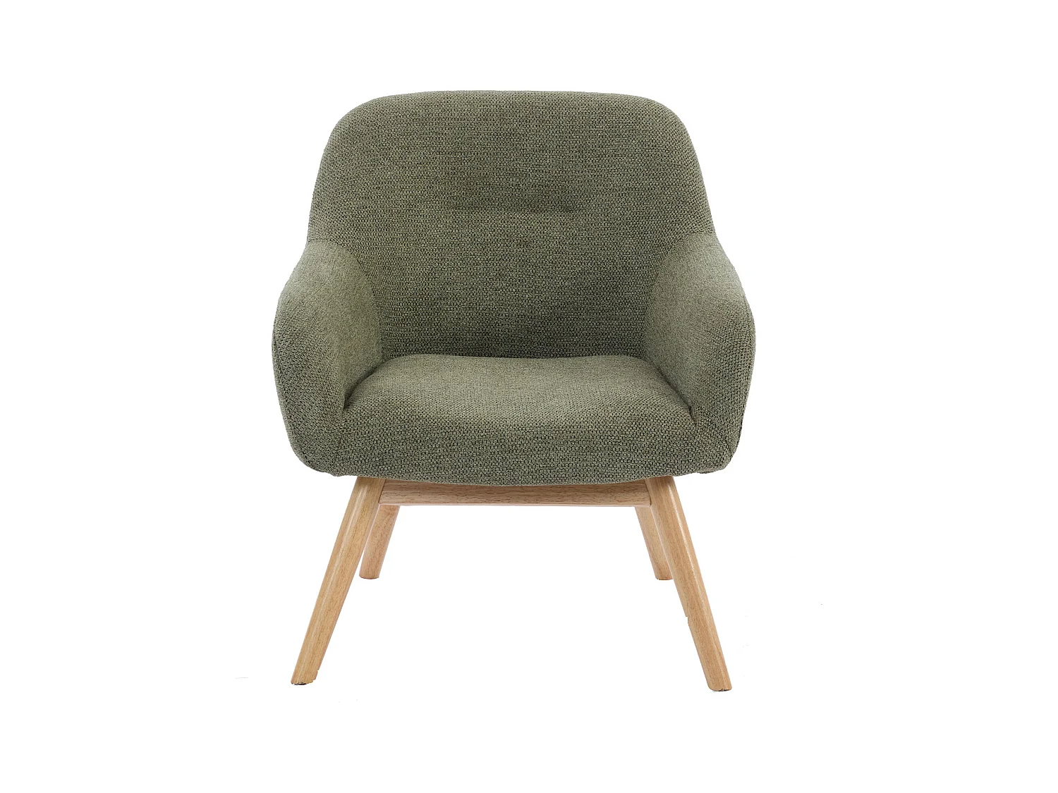 MALMO-Fauteuil en bois naturel et tissu Trendy Sauge