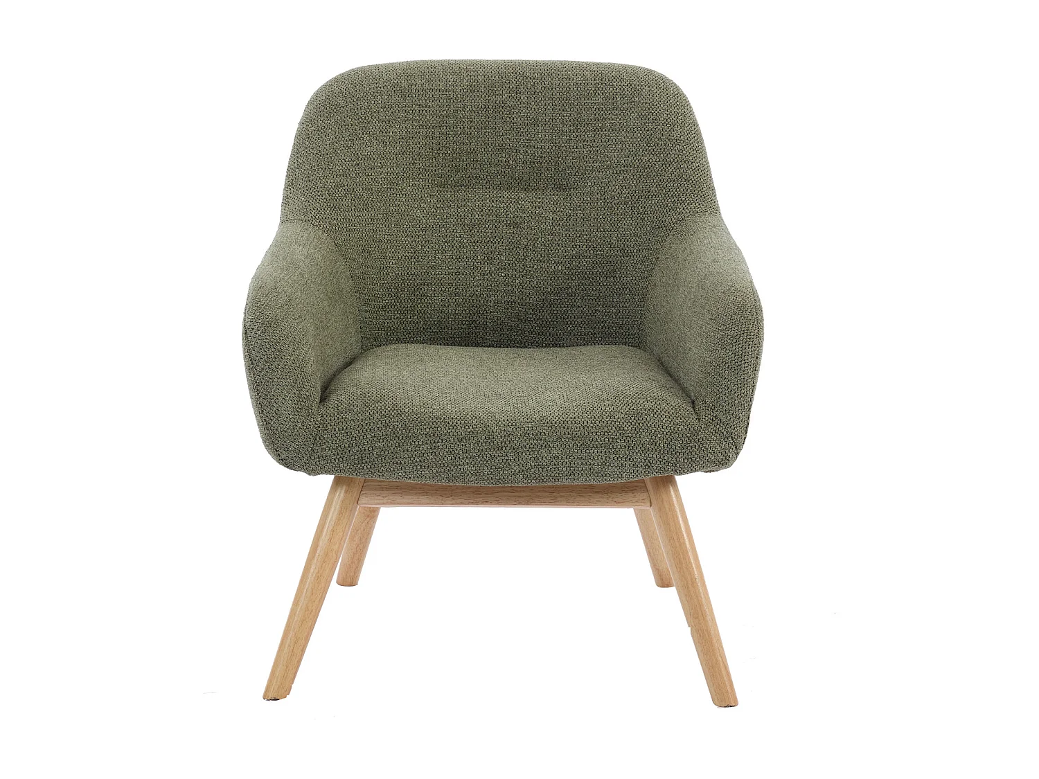 MALMO-Sillón de madera natural y tela Trendy Sauge