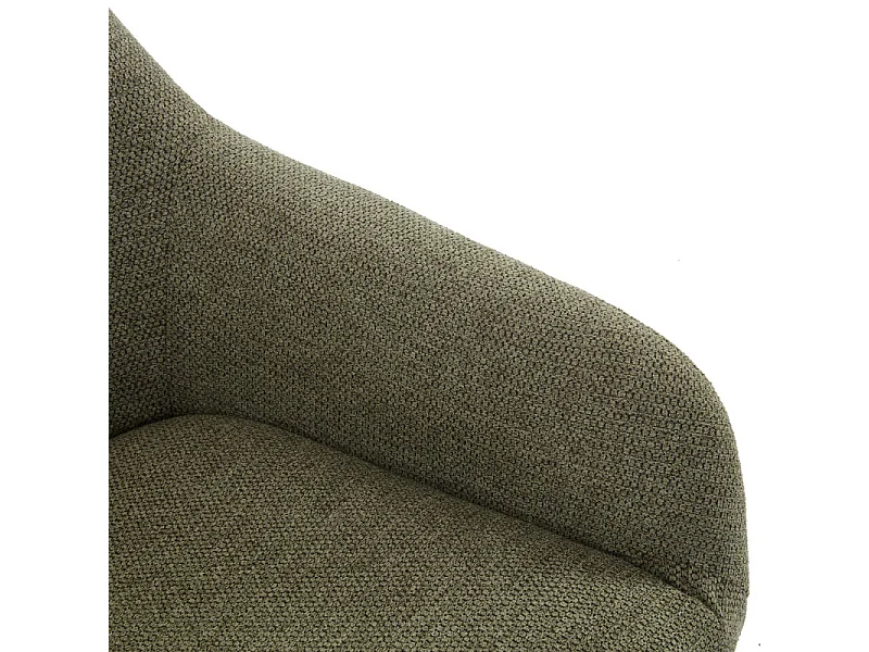 MALMO-Sillón de madera natural y tela Trendy Sauge