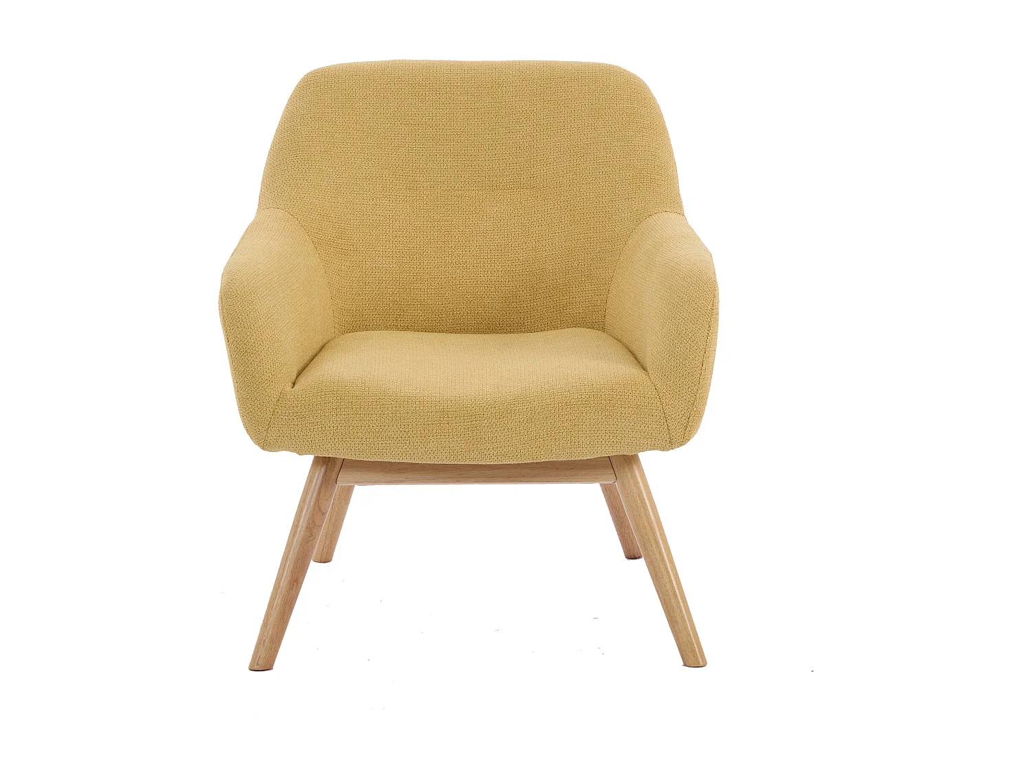 MALMO-Poltrona in legno naturale e tessuto Trendy Safran