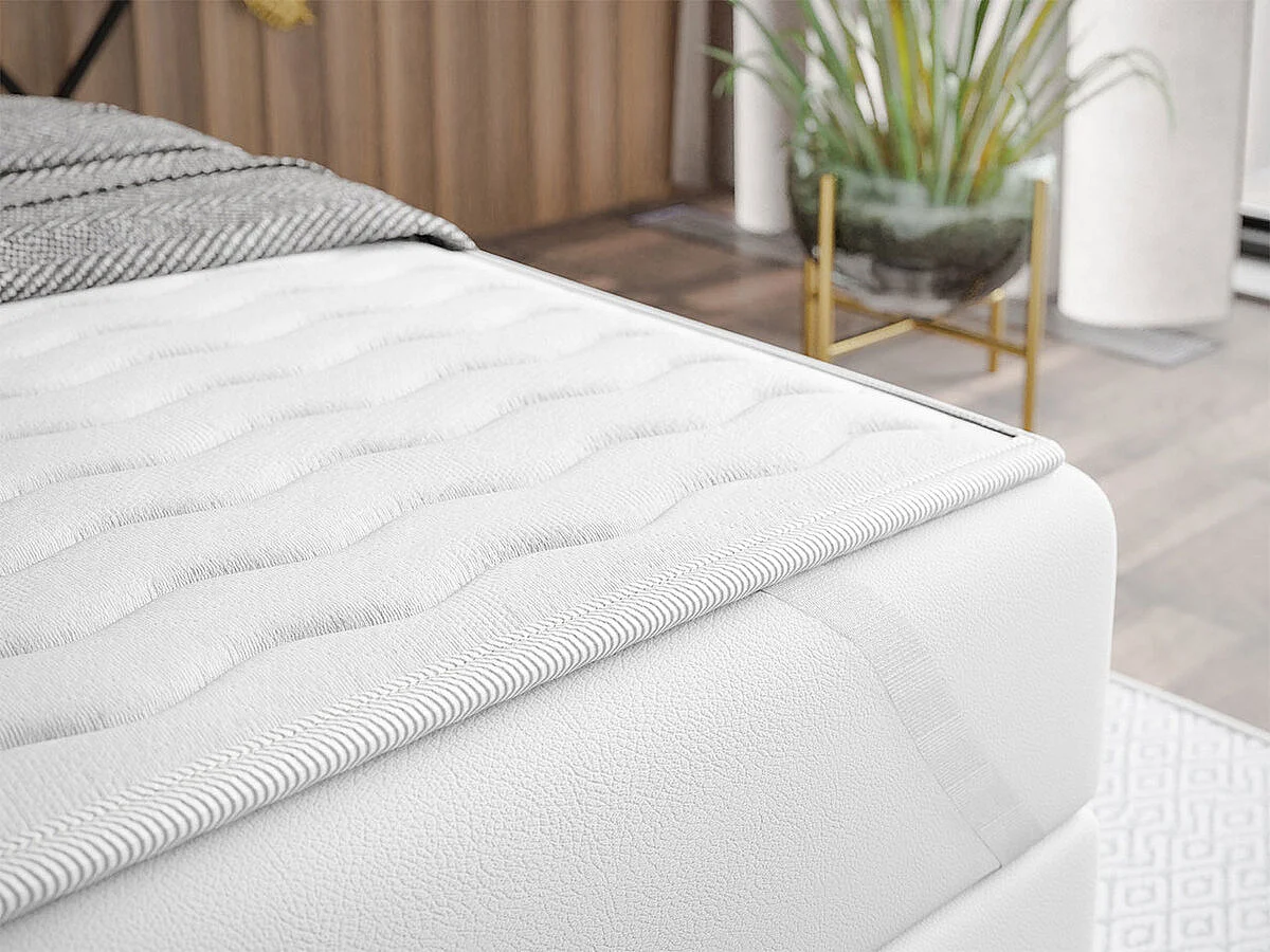 Lit continental Baltimore 145, Continental, Gris, 160x200, Tissu, Disponible, 198x210cm