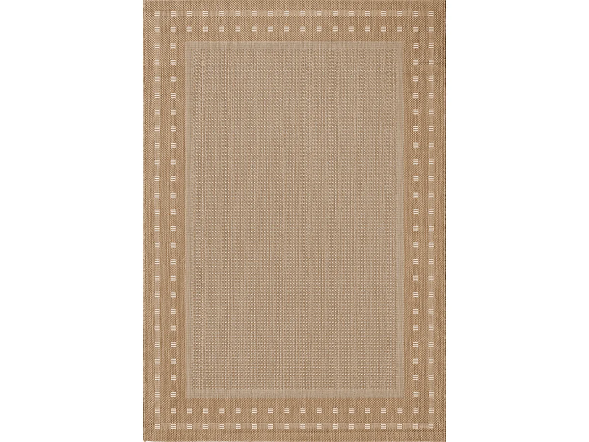 Tapis Mistra extérieur robuste frontière, Marron, 160 x 230 cm