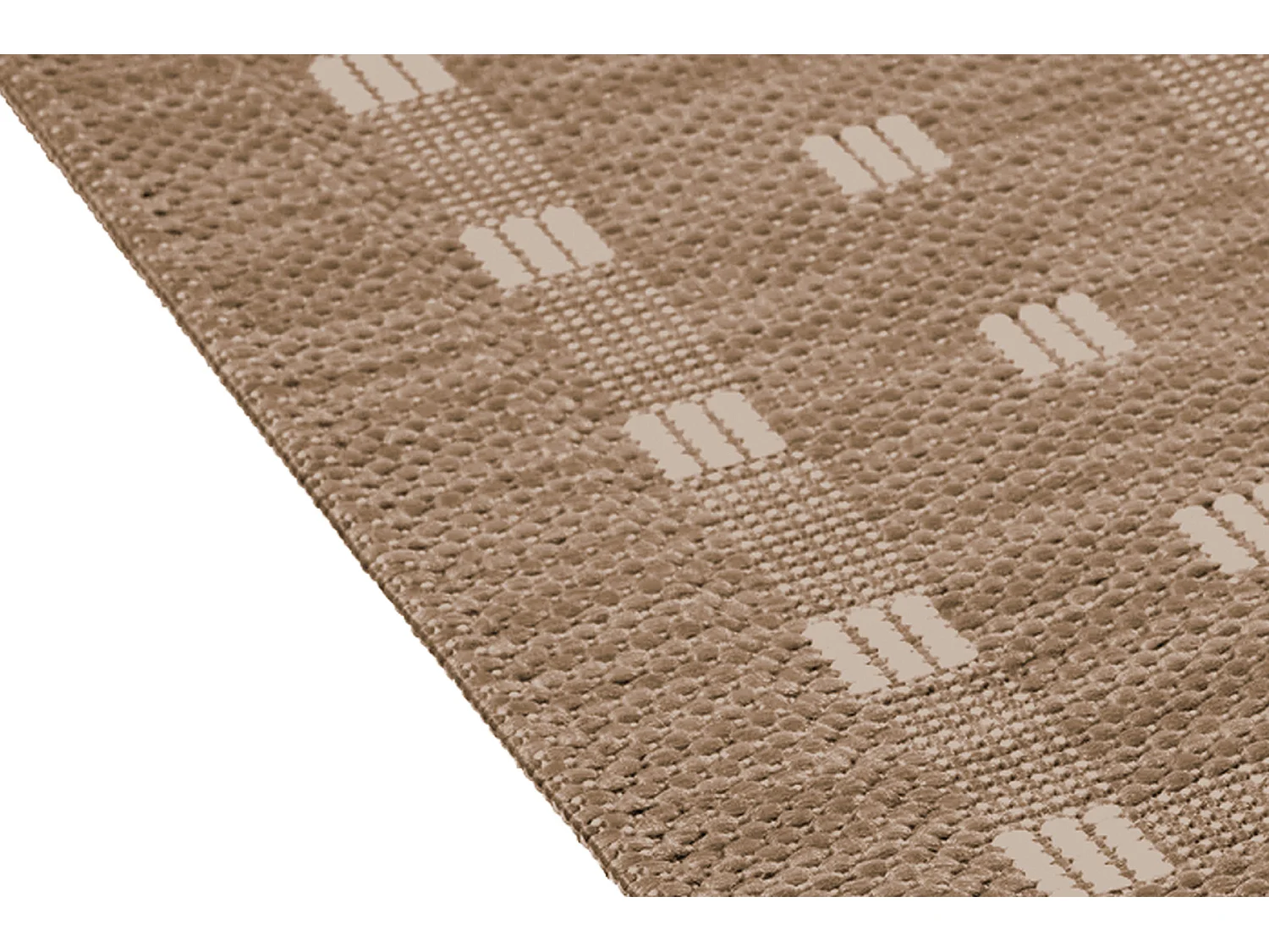 Tapis Mistra extérieur robuste frontière, Marron, 160 x 230 cm