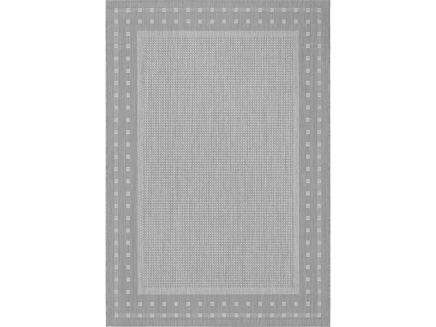 Tapis Mistra extérieur robuste frontière, Gris, 60 x 110 cm