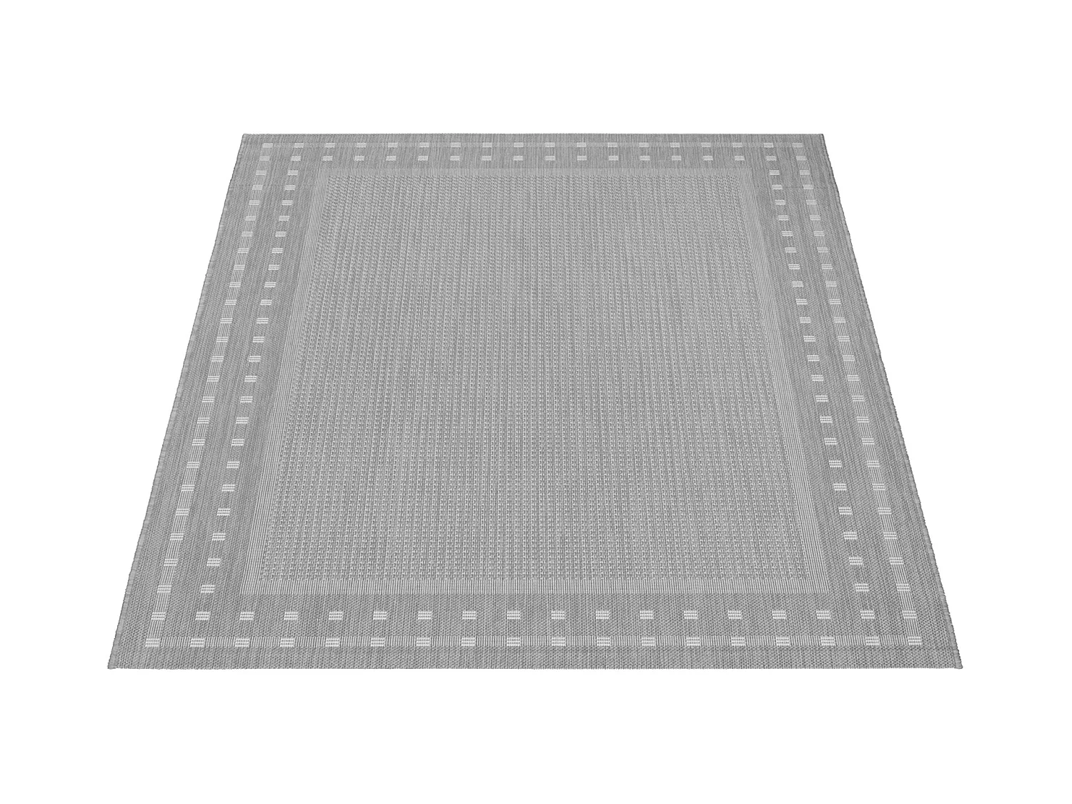 Tapis Mistra extérieur robuste frontière, Gris, 120 x 170 cm