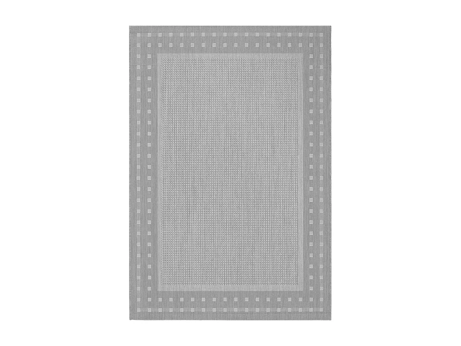Tapis Mistra extérieur robuste frontière, Gris, 120 x 170 cm