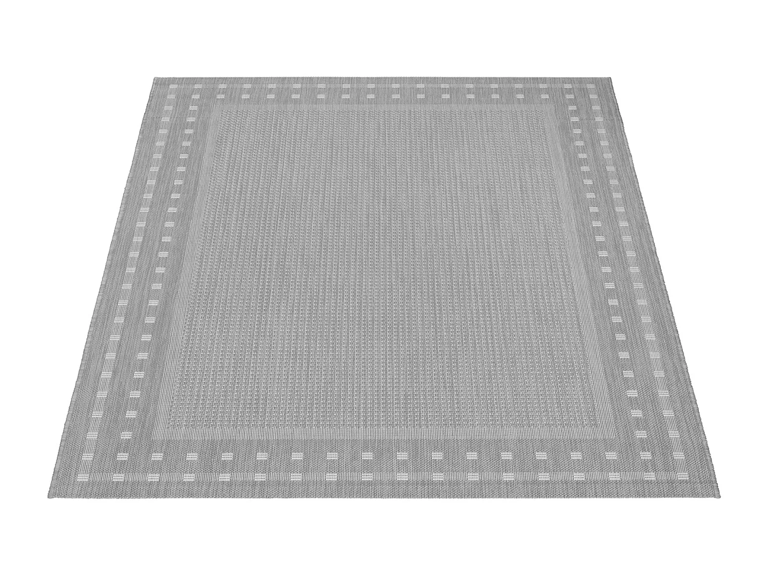 Tapis Mistra extérieur robuste frontière, Gris, 120 x 170 cm