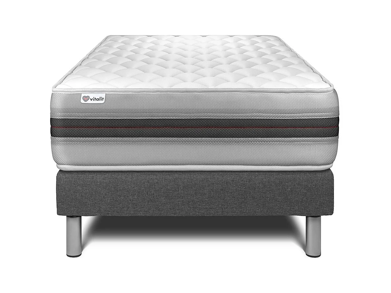 Matratzenset VITALMEMO BACK 120 x 190 cm Bettrahmen Kit Grau