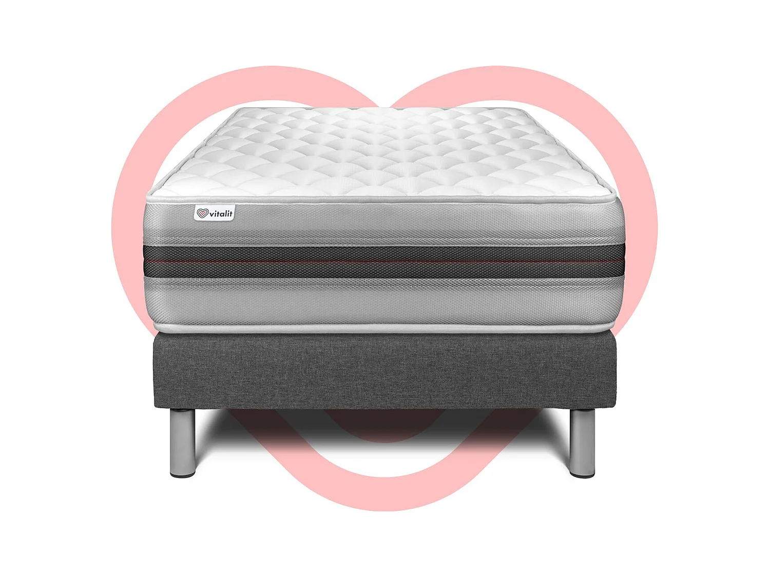 Ensemble Matelas Sommier 120x190 cm - Vitalmemo Back