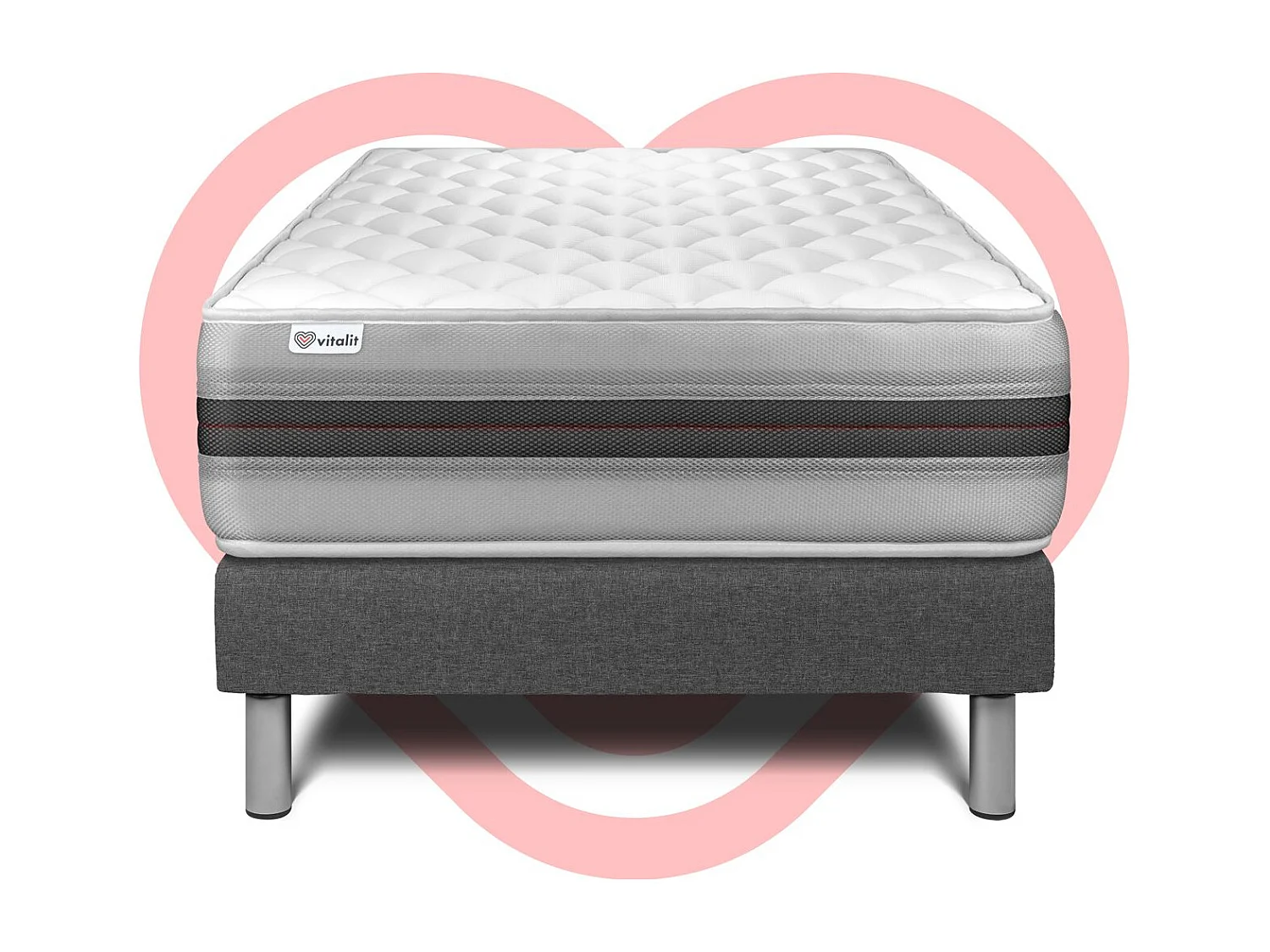 Ensemble Matelas Sommier 120x190 cm - Vitalmemo Back