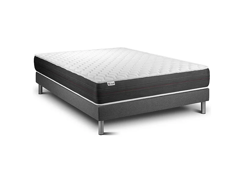 Matratzenset VITAL SPRING 135 x 200 cm Bettrahmen Kit grau