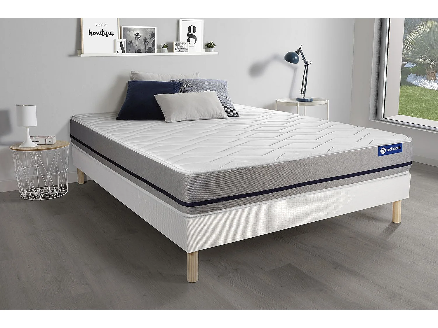 Ensemble Matelas Sommier 150x200 cm - Actilatex Soft