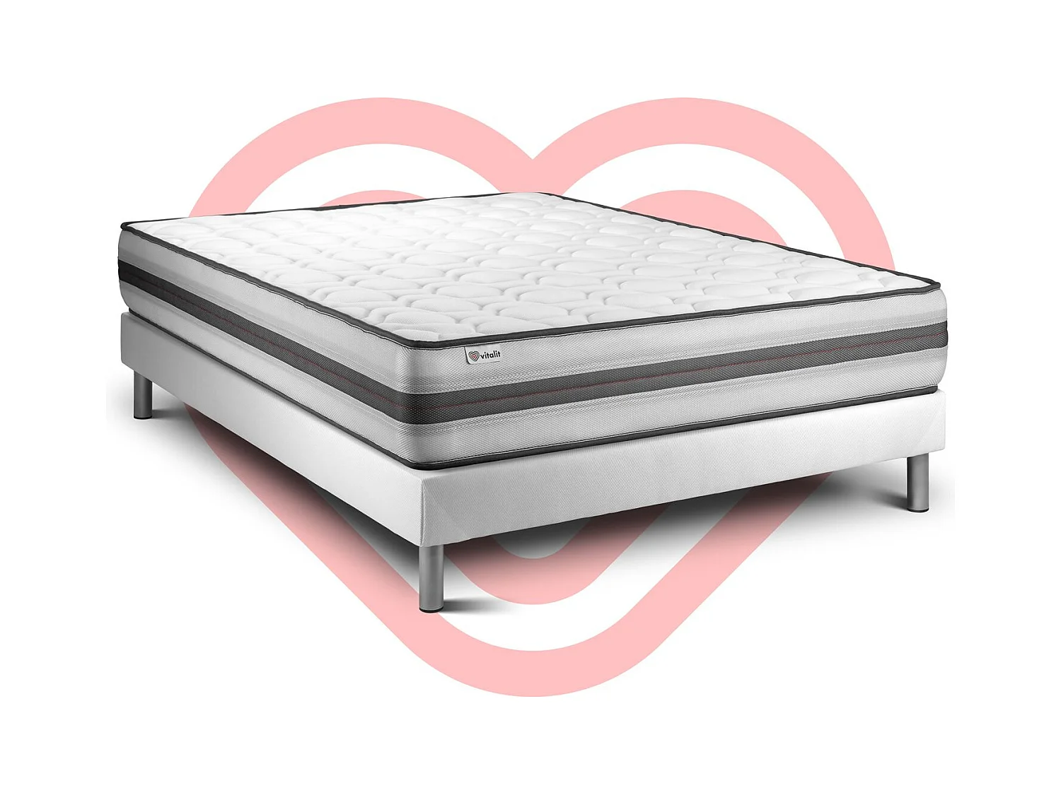 Ensemble Matelas Sommier 135x200 cm - Vitalpower Recover